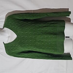 Tommy Hilfiger Forest Green V-Neck Sweater